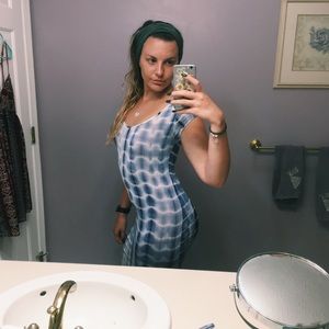 Tie dye fitted maxi dress
